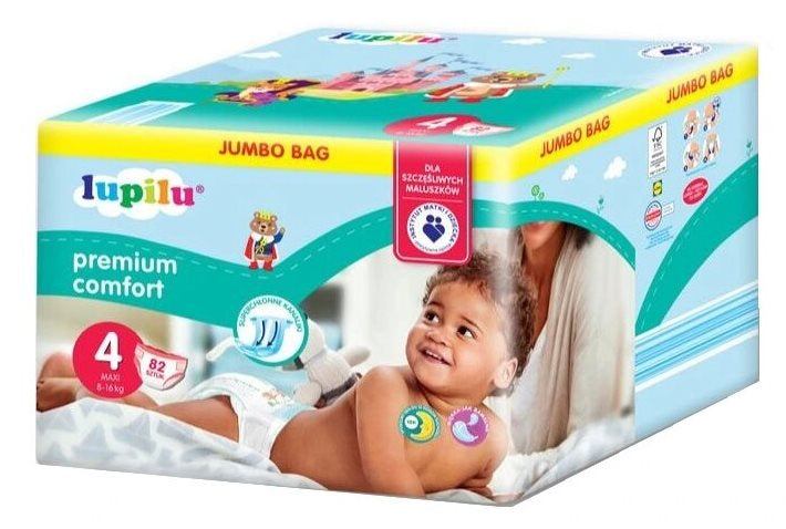 Lupilu Premium Comfort Jumbo Bag 4 Baby Diapers, 82 pcs, 8-16 kg