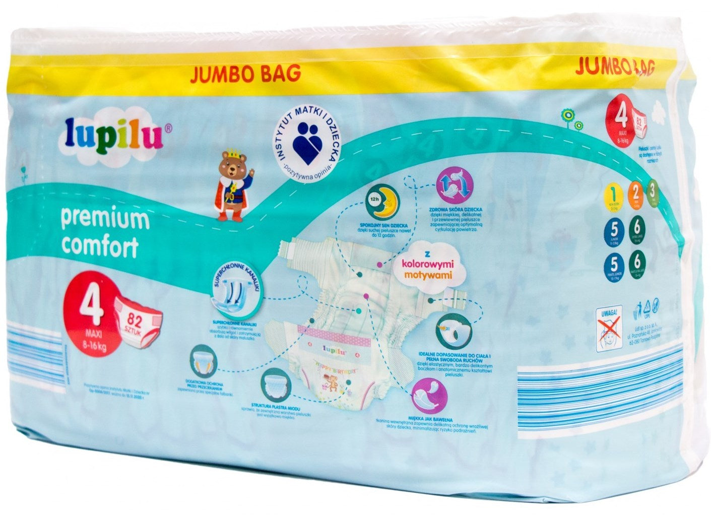 Lupilu Premium Comfort Jumbo Bag 4 Baby Diapers, 82 pcs, 8-16 kg - Image 3