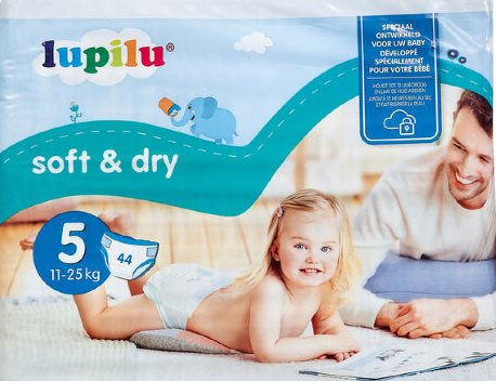 Lupilu Soft & Dry 5 Baby Diapers, 44 pcs, 11-23 kg