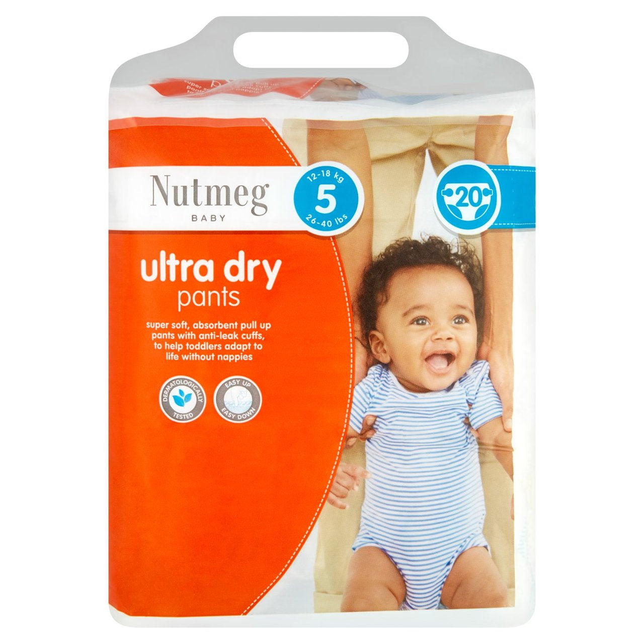 Nutmeg Ultra Dry 5 Baby Pull-Up Diaper Pants, 20 pcs, 12-18 kg