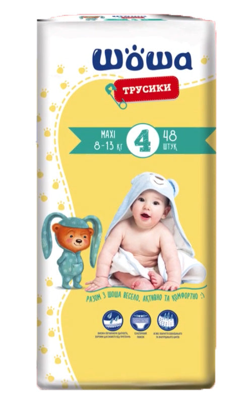 Shosha 4 Baby Pull-Up Diaper Pants, 48 pcs, 8-13 kg