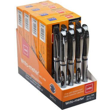 Cello Writo-meter Black Ballpoint Pen, 10 km Writing Length - Image 2
