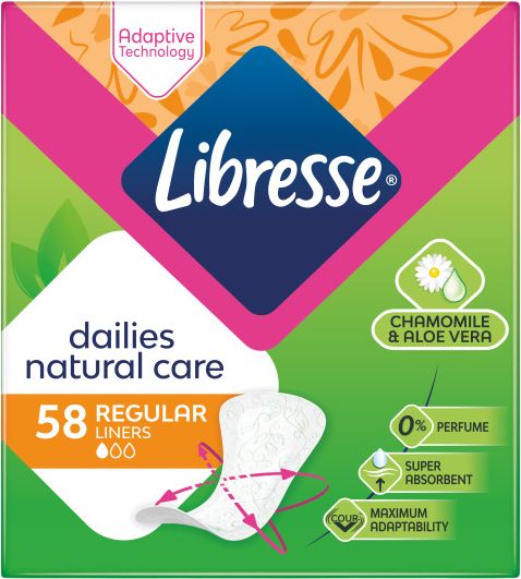 Libresse Daily Panty Liners Dailies Natural Care, 58 pcs