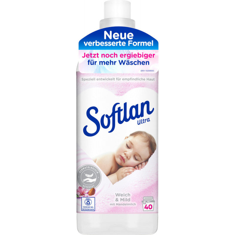 Softlan Soft & Mild Fabric Softener, 1 L