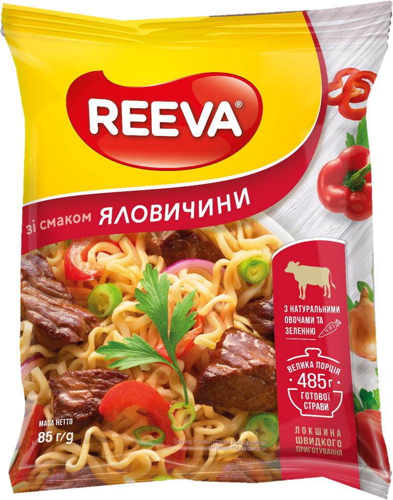 Reeva Beef-Flavored Instant Noodles, 85 g