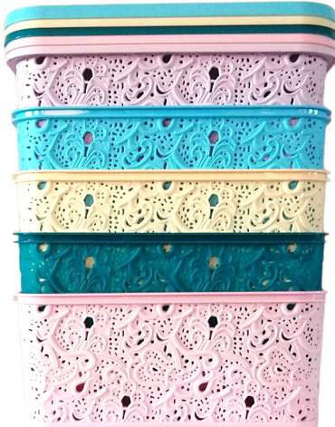 Efe Plastik Openwork Basket with Lid, 6 L - Image 2