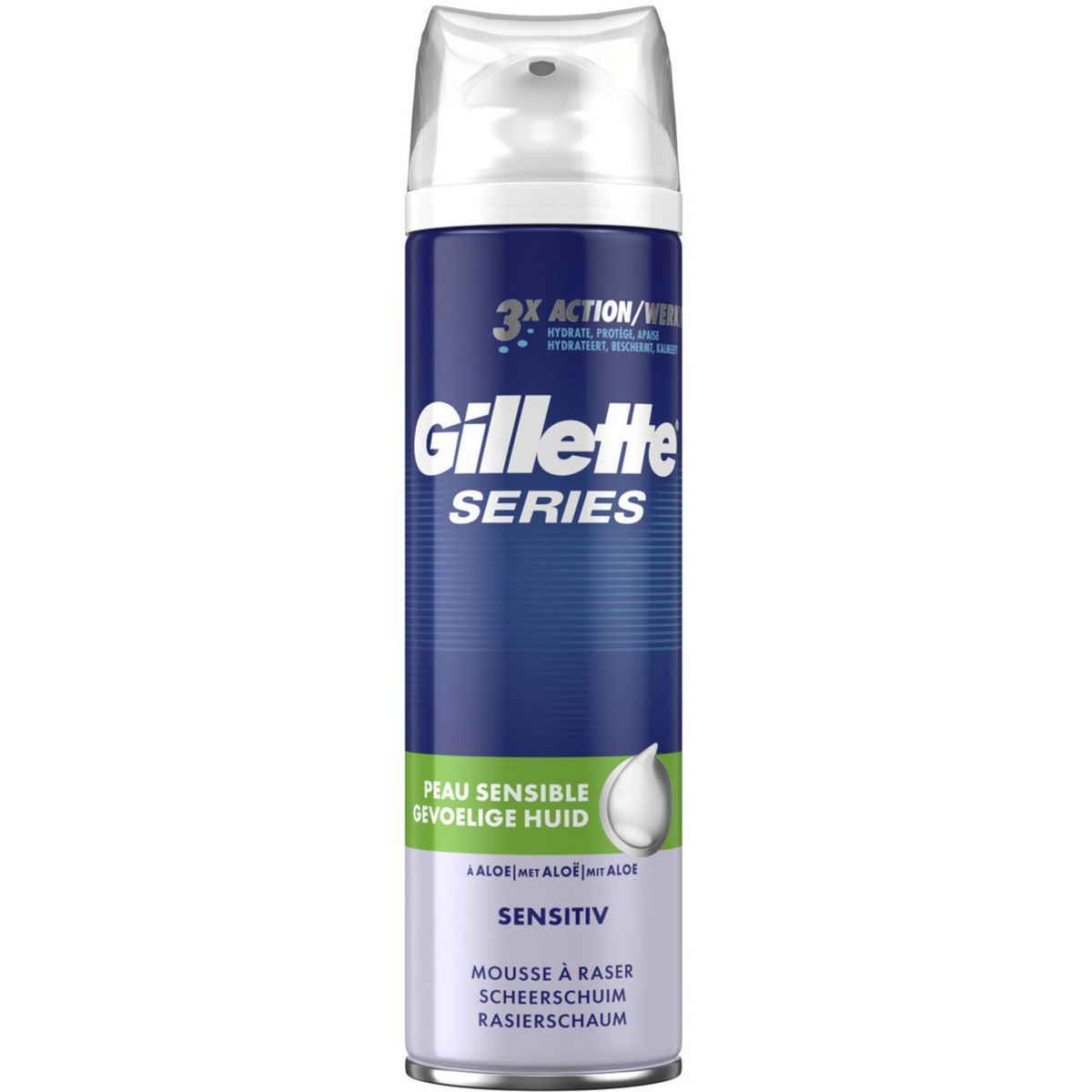 Gillette Series Sensitive Aloe Shaving Foam, 250 mL