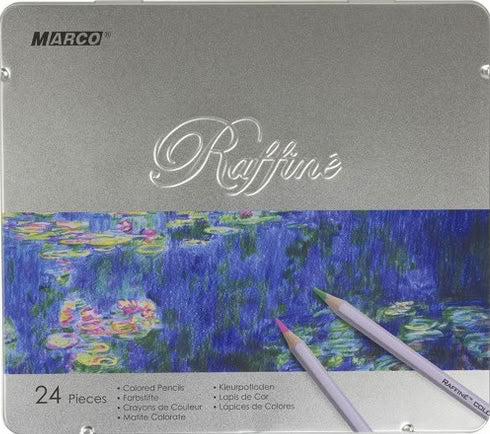 Marco Raffine 7100-24TN Kids' Colored Pencils in Metal Case, 24 Colors