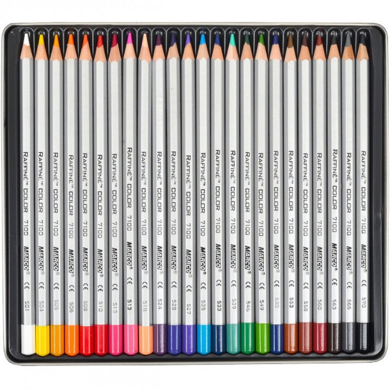 Marco Raffine 7100-24TN Kids' Colored Pencils in Metal Case, 24 Colors - Image 2