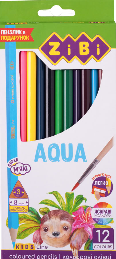 Zibi ZB2475 Aqua Colored Pencils, 12 Colors