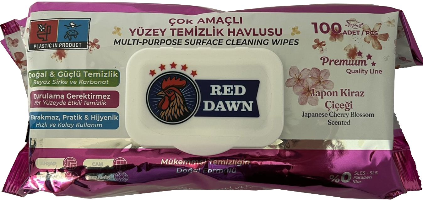 Cleaning Wet Wipes Red Dawn Cherry Blossom, 100 pcs