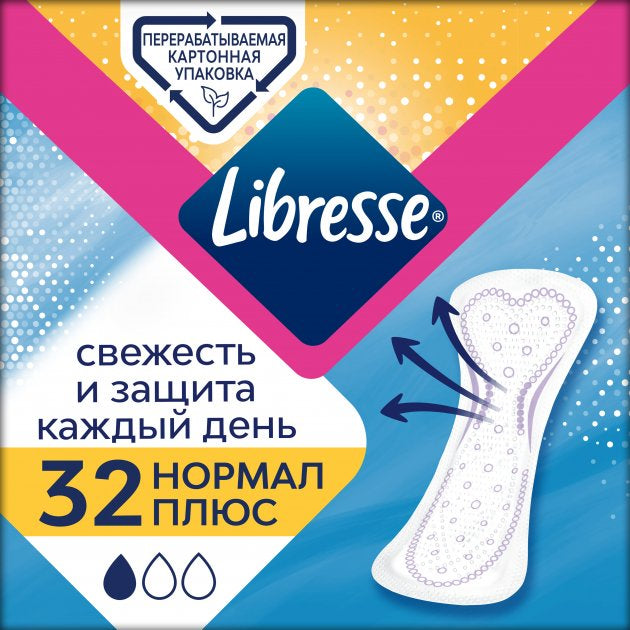 Libresse Daily Fresh Normal Plus Panty Liners, 32 pcs