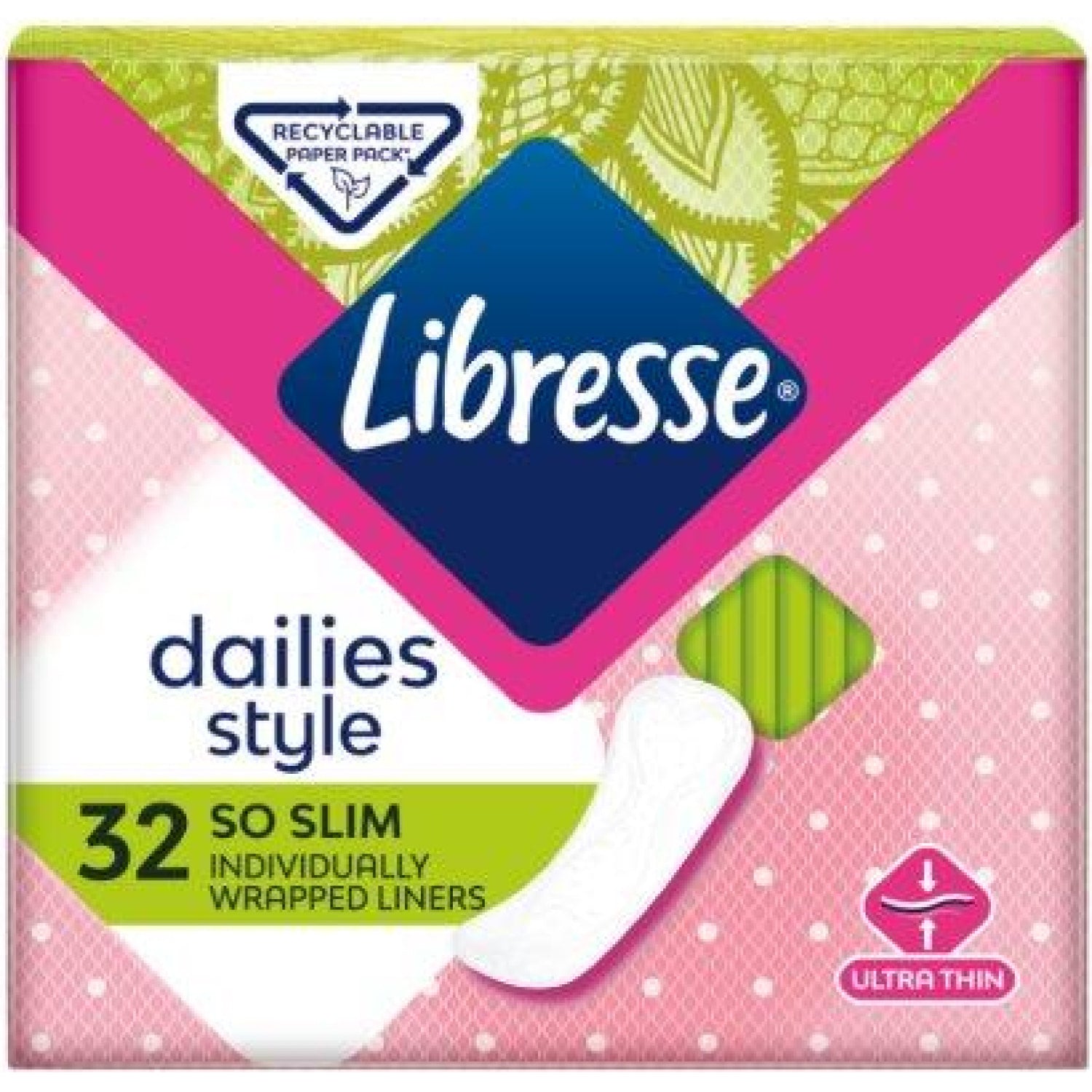 Libresse Dailies Style So Slim Panty Liners, 32 pcs