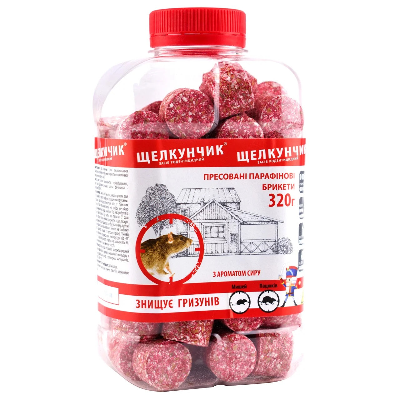 Shchelkunchik Cheese Briquette Rodent Bait Jar, 320 g