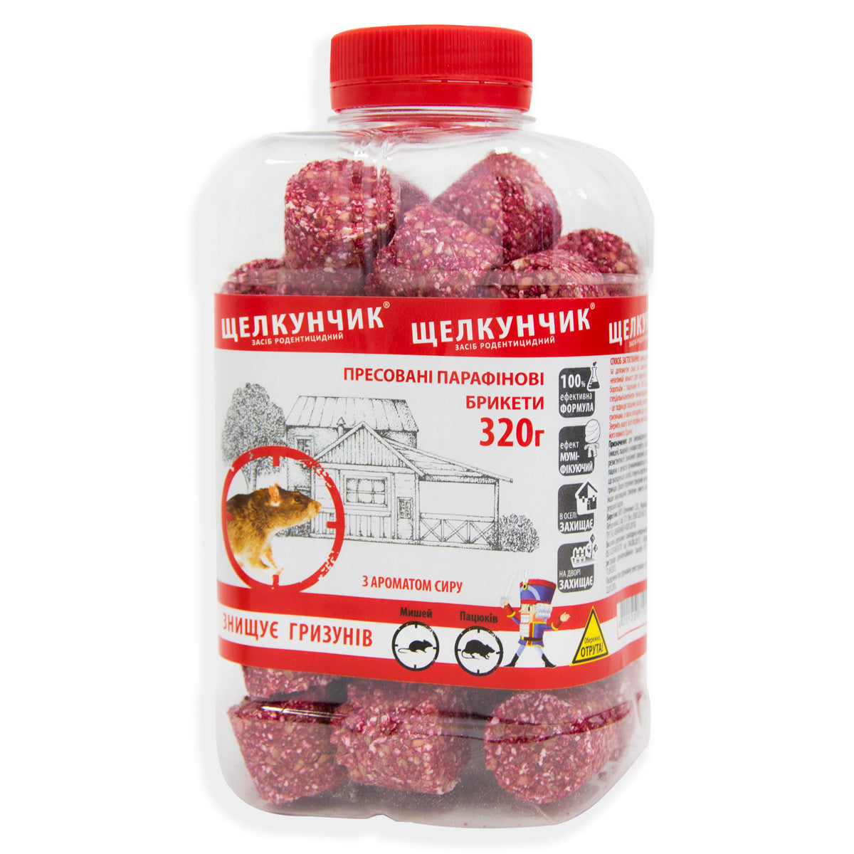 Shchelkunchik Cheese Briquette Rodent Bait Jar, 320 g - Image 2