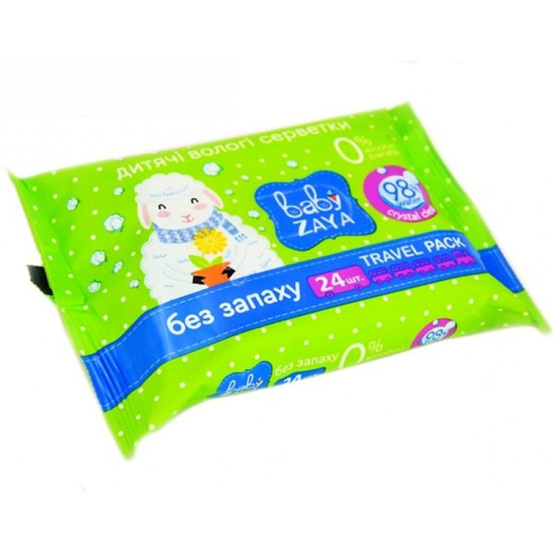 Baby Zaya Fragrance-Free Wet Wipes, 24 pcs