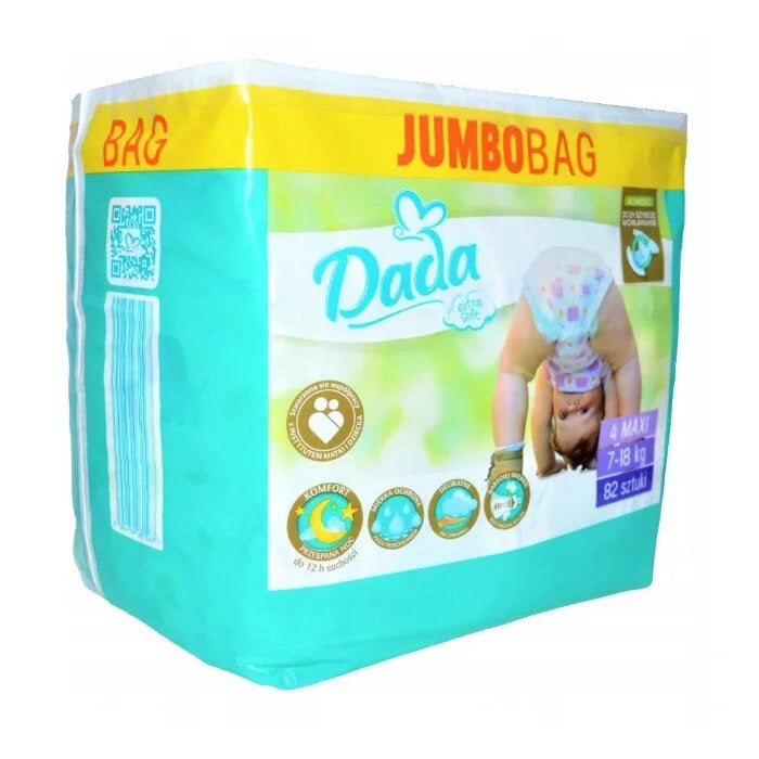 Dada Extra Soft (4) Maxi Jumbo Bag Baby Diapers, 82 pcs, 7-18 kg