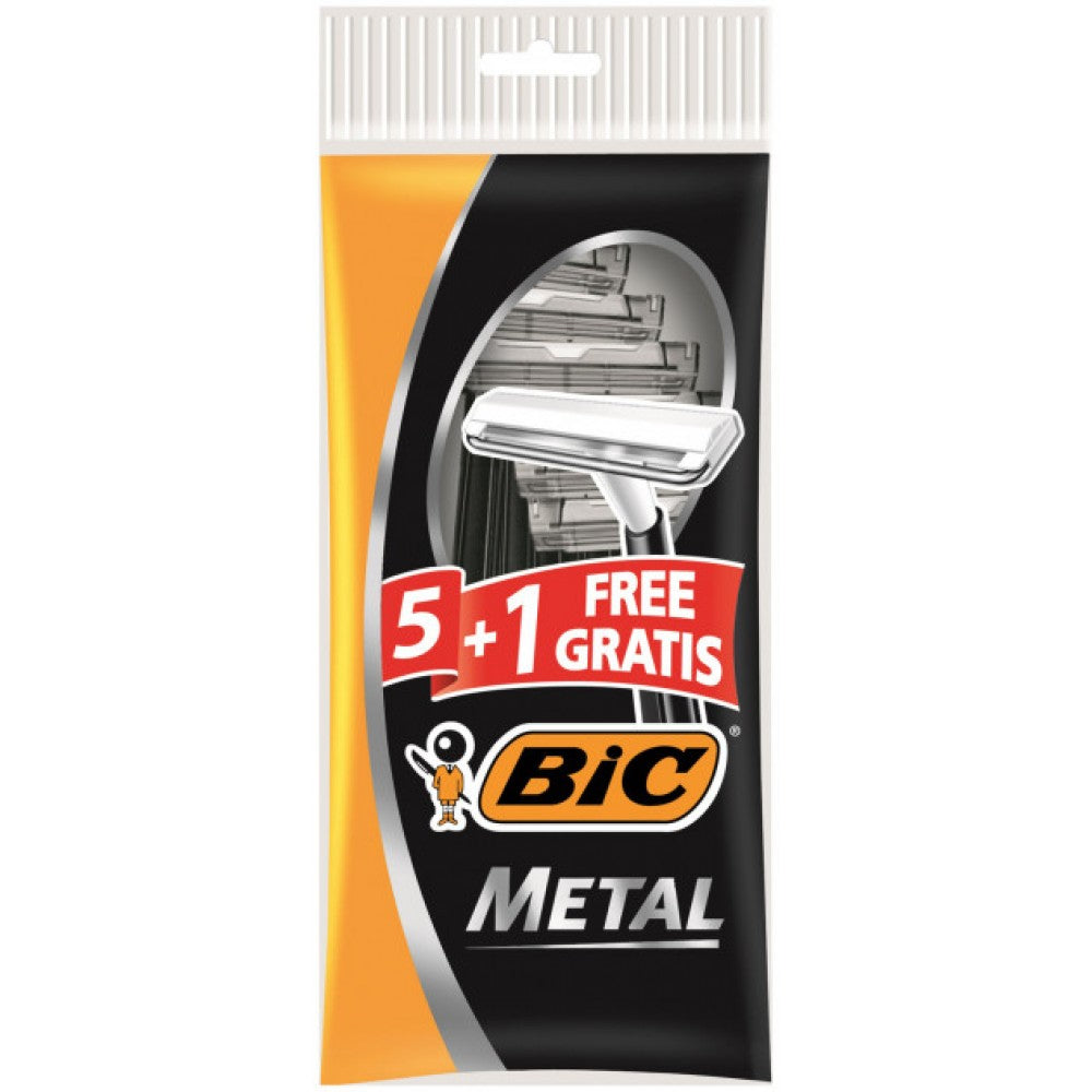BIC Metal Disposable Razors, 5 + 1 pcs