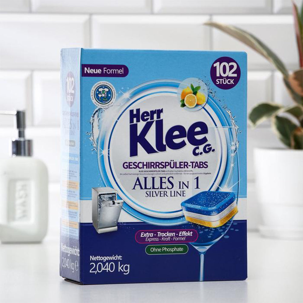 Herr Klee Silver Line All-in-1 Dishwasher Tablets, 102 pcs (Price per 1 pc) - Image 2
