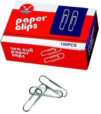 Ding Li Nickel-Plated Paper Clips, 28 mm, 100 pcs