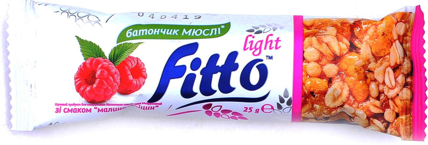 Fitto Light Raspberry & Glycine Muesli Bar, 25 g