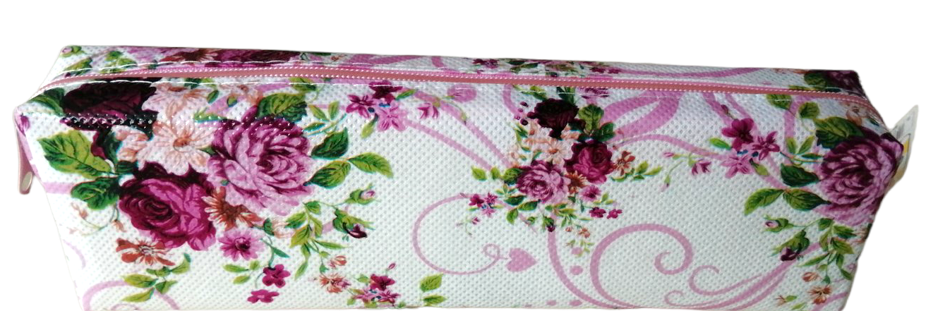 206 Flowers on White Pencil Case