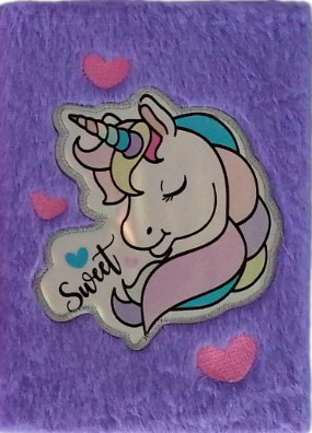 Unicorn M-094 A5 Grid Notebook with Furry Cover, 80 Sheets - Image 3