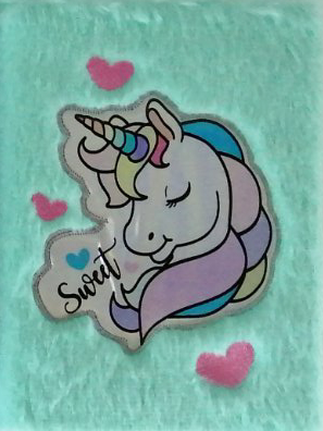 Unicorn M-094 A5 Grid Notebook with Furry Cover, 80 Sheets - Image 4