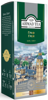 Ahmad Tea Earl Grey Black Tea Bags, 25 x 2 g