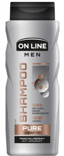 On Line Men Pure Anti-Dandruff Shampoo, 400 mL