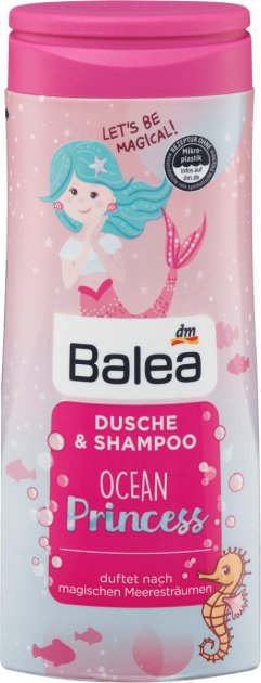Balea Ocean Princess Kids 2-in-1 Shower Gel & Shampoo, 300 mL