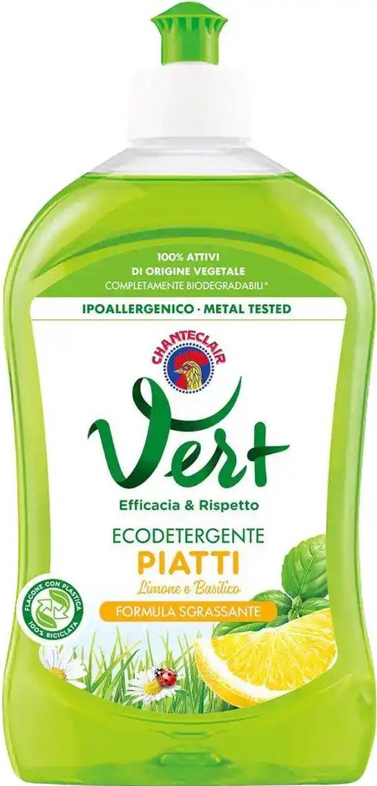 Chante Clair Vert Lemon Concentrated Dishwashing Liquid, 500 mL