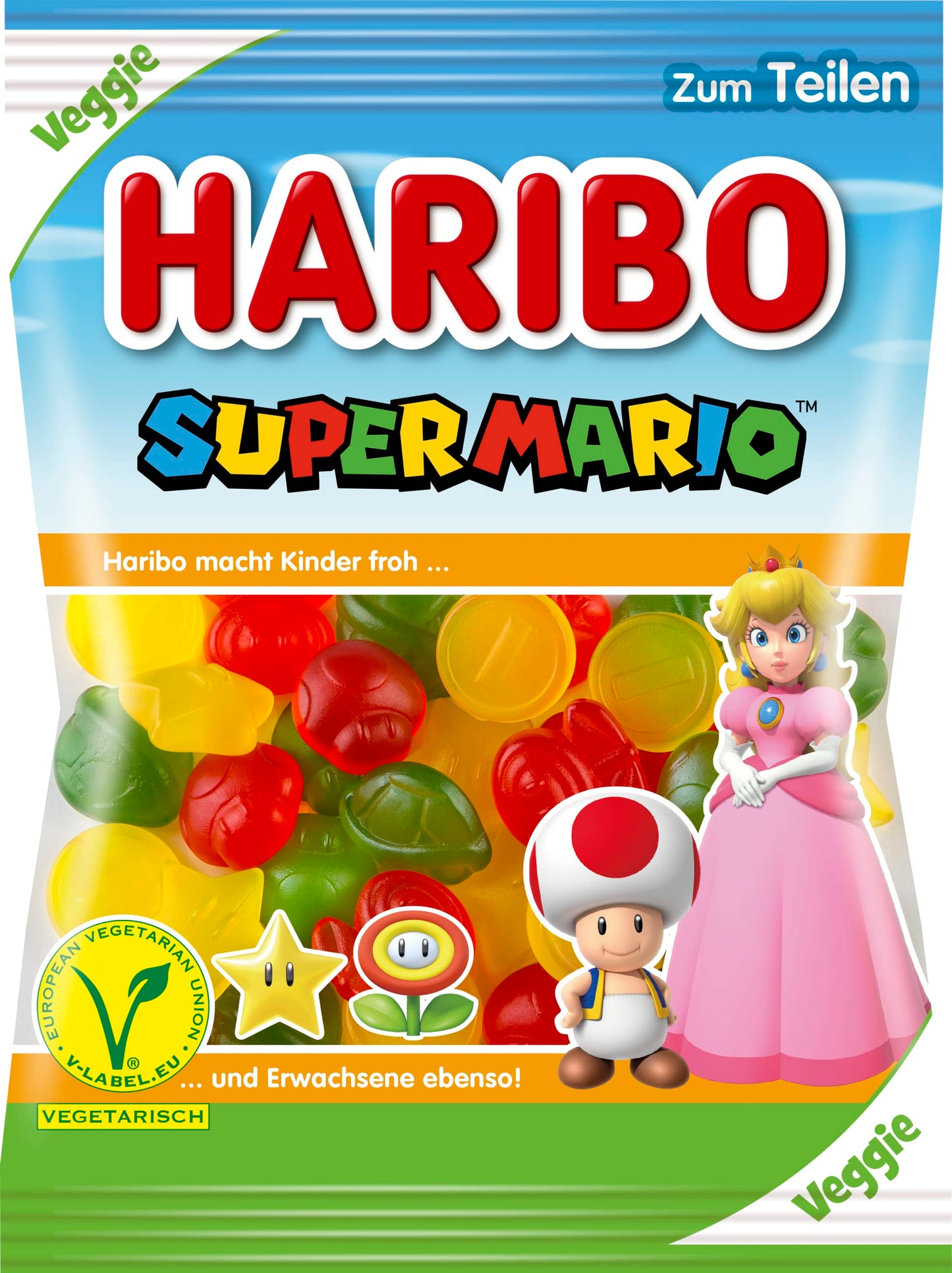 Haribo Super Mario Veggie Gummies, 175 g