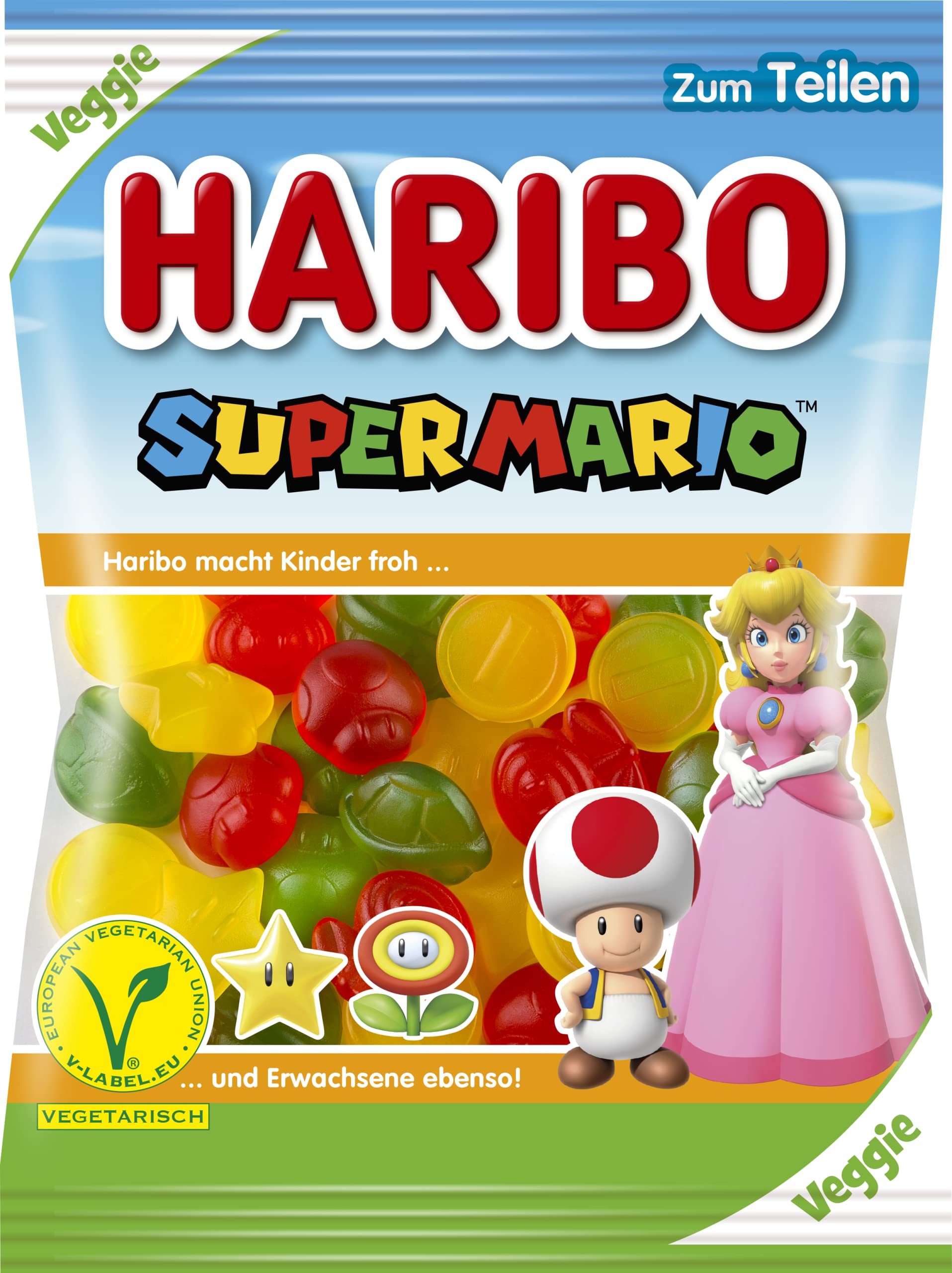 Haribo Super Mario Veggie Gummies, 175 g