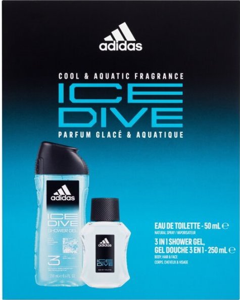 Adidas Ice Dive Men's Gift Set: Eau de Toilette 50 mL & Shower Gel 250 mL