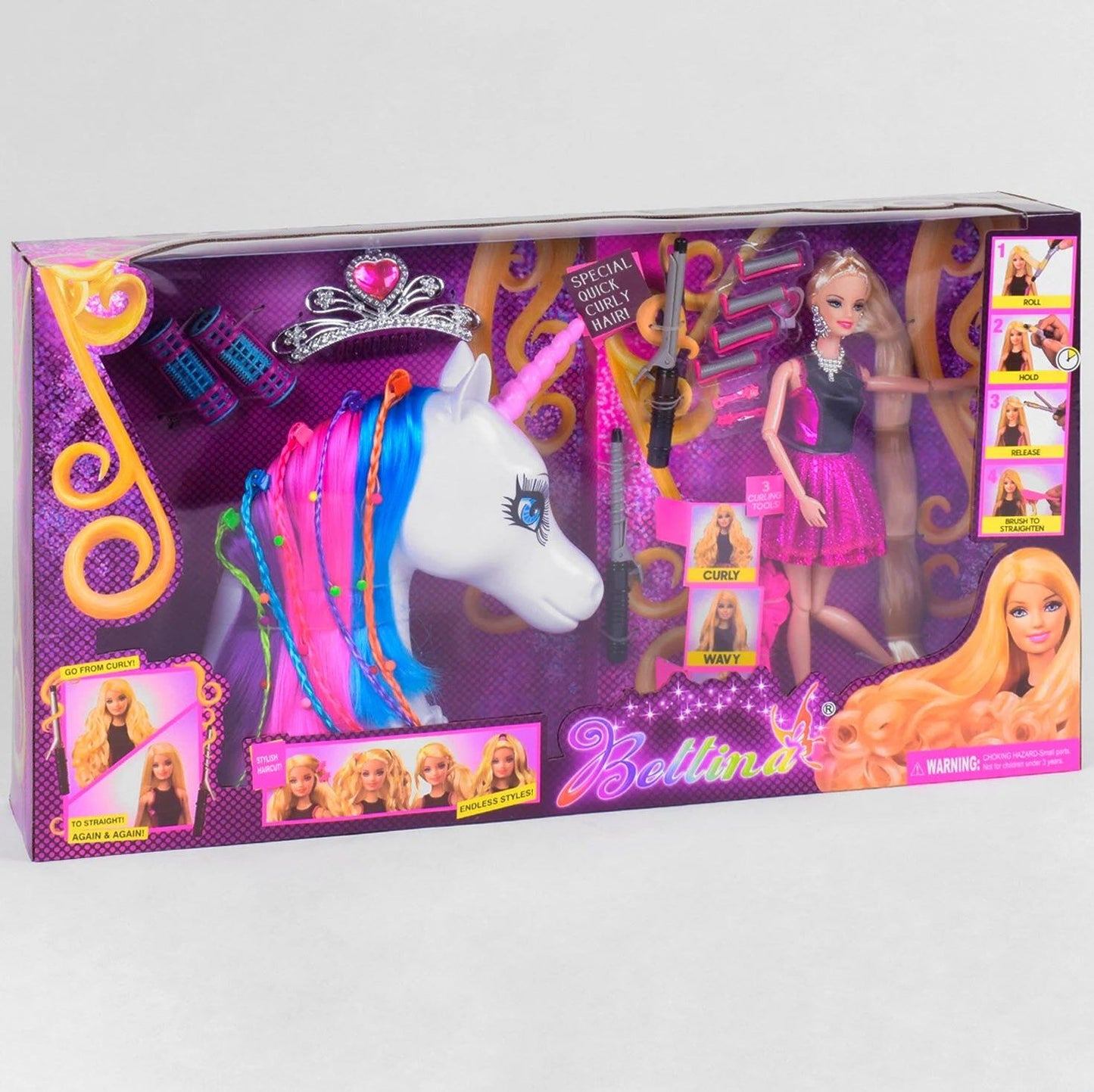 68155 Bettina Doll with Accessories & Unicorn Head