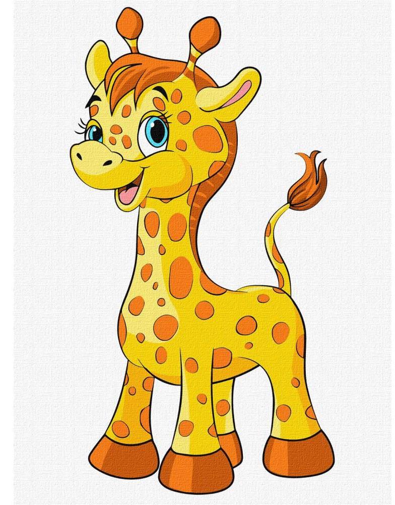 Ideyka KNO6208 Charming Giraffe Paint-by-Numbers Set, 30 x 40 cm