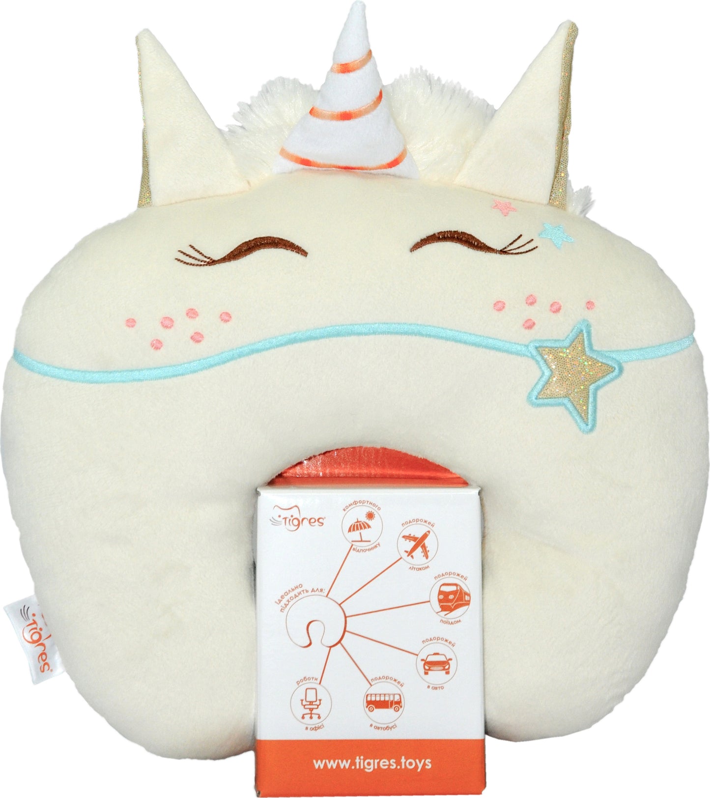 Tigres PD-0332 Lilu Unicorn Neck Pillow, 25 cm - Image 2