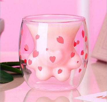 Olens DI21012609 Pink Paw Double-Wall Glass, 250 mL - Image 2