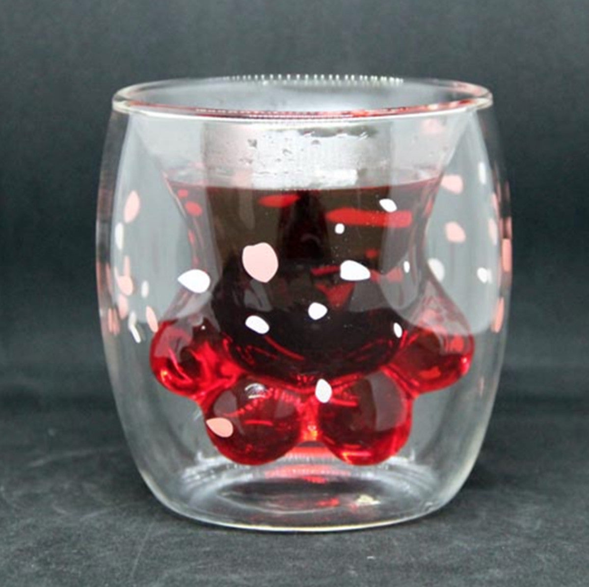 Olens DI21012609 Pink Paw Double-Wall Glass, 250 mL - Image 3