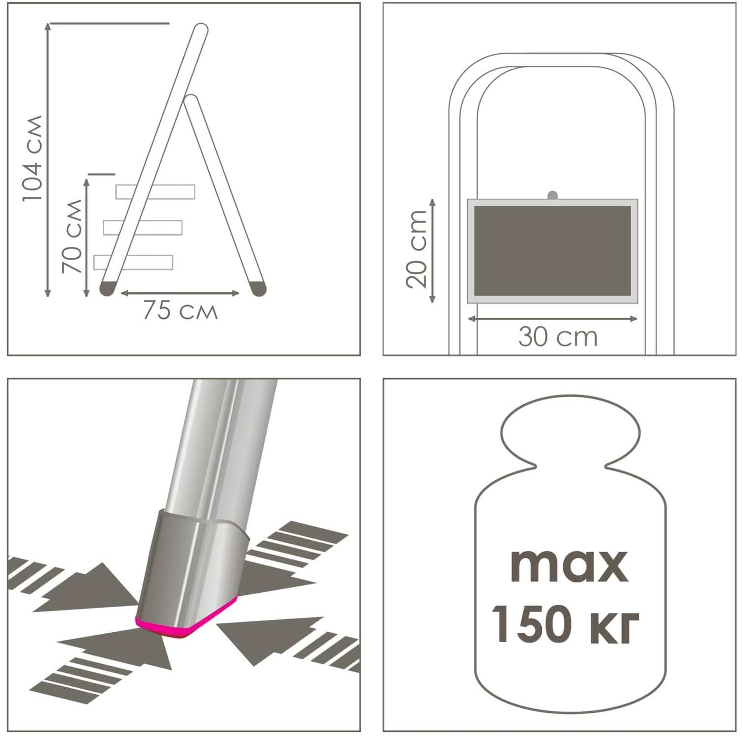 Eurogold Step Max 2103 3-Step Metal Ladder - Image 4