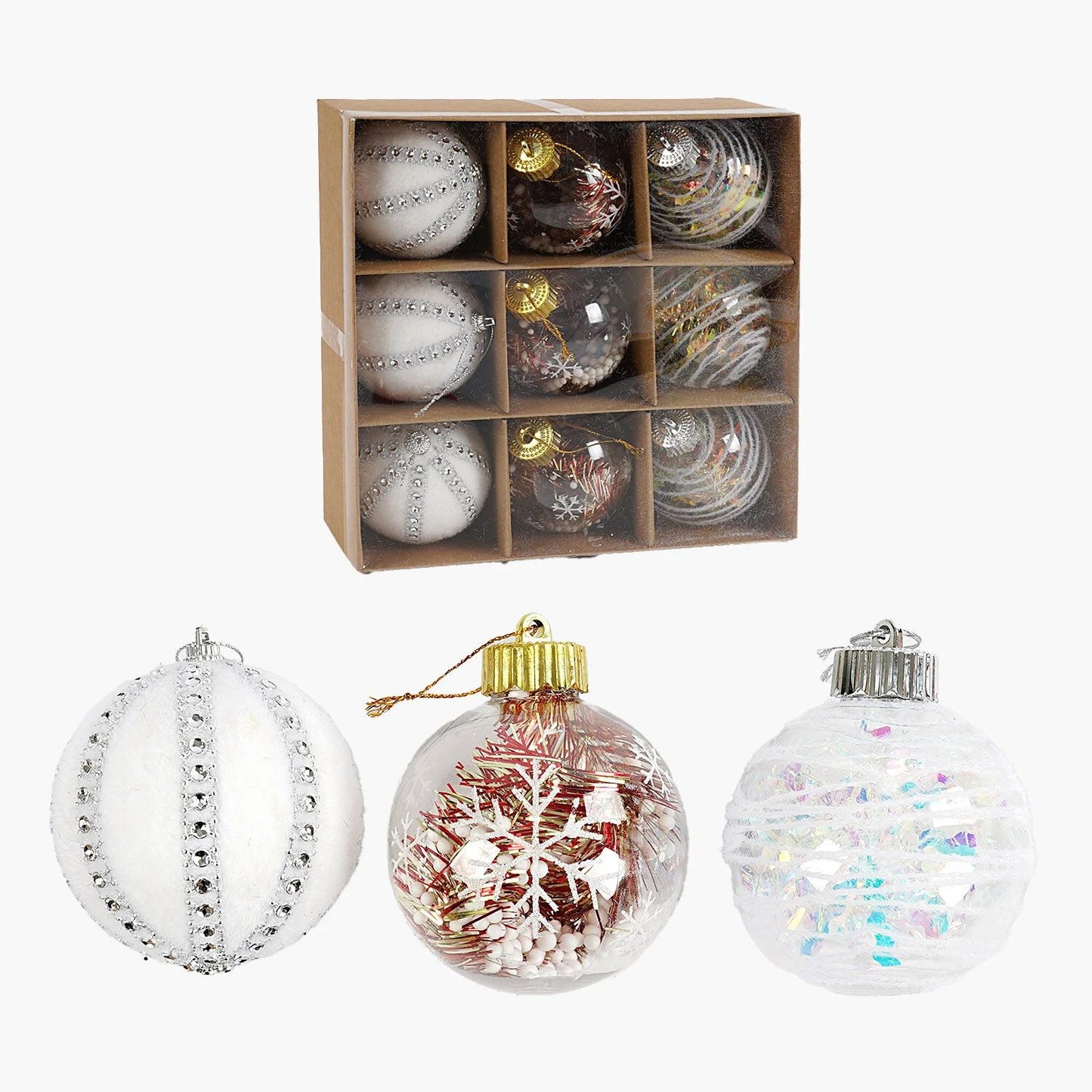 C 67512 Christmas Ball Ornaments, 8 cm Diameter, 9 pcs