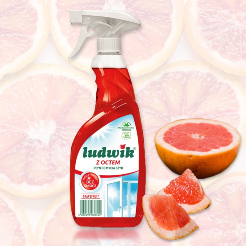 Ludwik Grapefruit Glass Cleaner Spray with Vinegar, 600 mL - Image 2