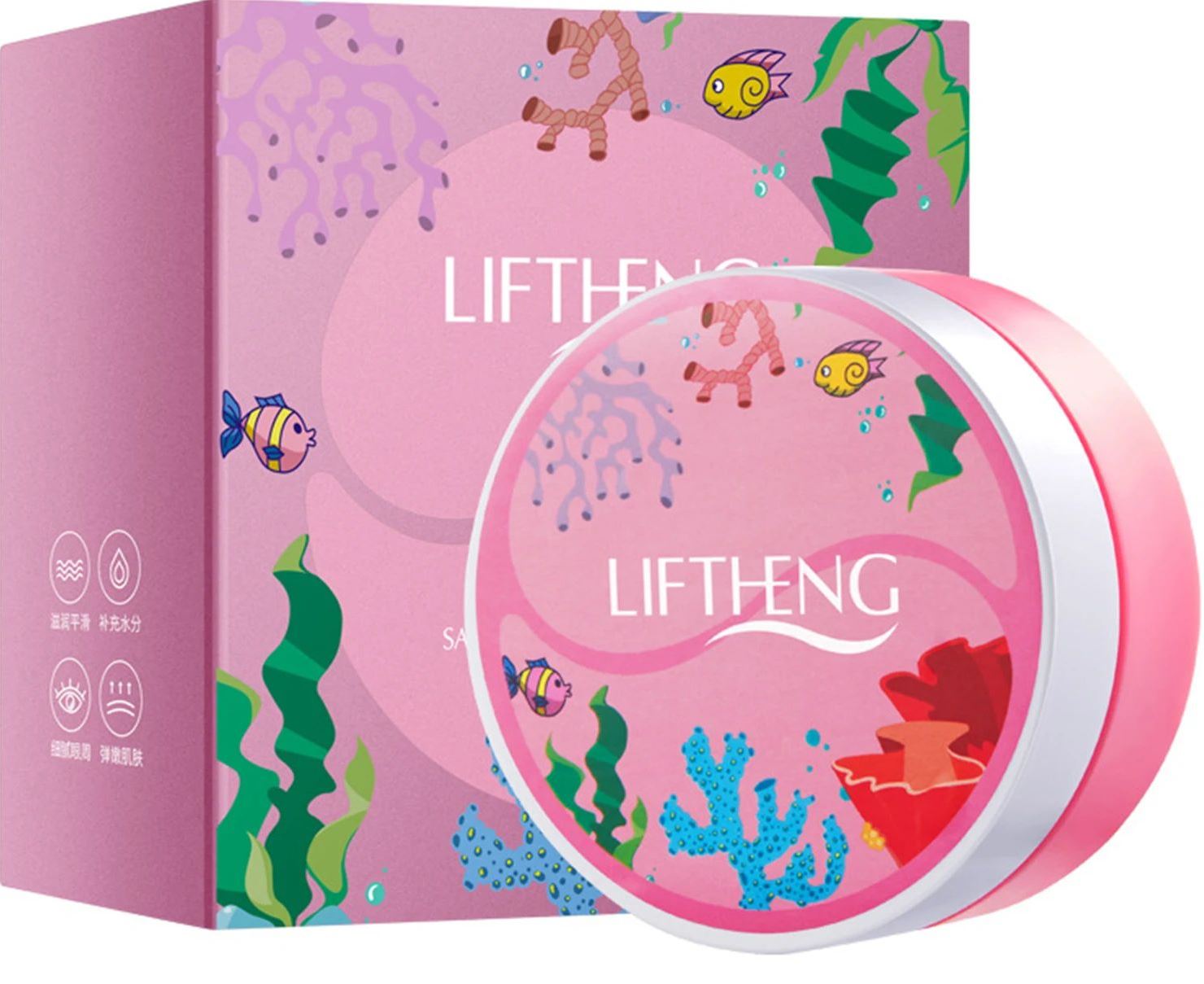 Liftheng Sakura Seaweed Soothing Hydrogel Eye Patches, 60 pcs