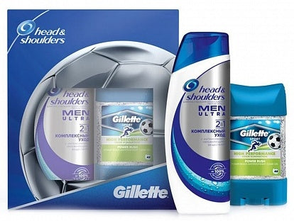 Head & Shoulders Complete Care Men's Gift Set: Shampoo 200 mL & Gillette Power Rush Gel Antiperspirant Deodorant 70 mL