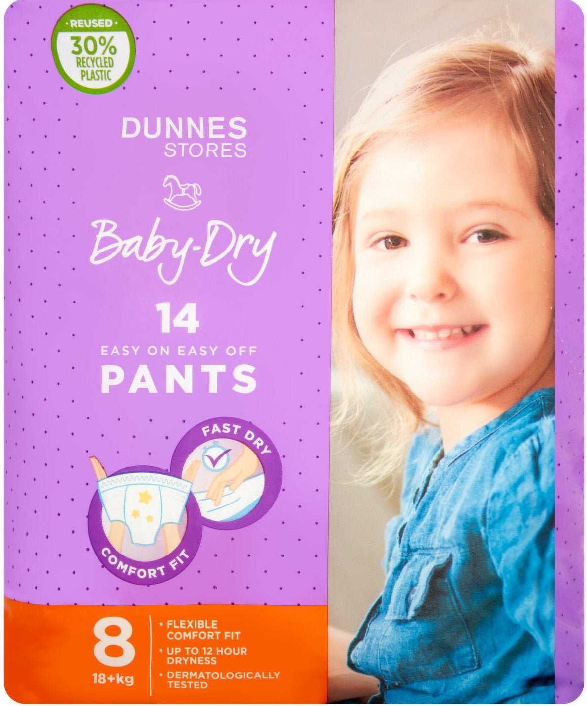 Dunnes Stores Size 8 Baby Pull-Up Diaper Pants, 18+ kg, 14 pcs