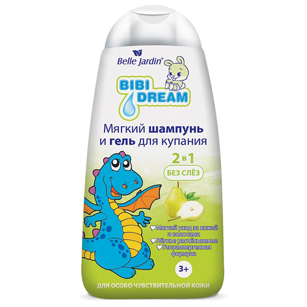 Belle Jardin Bibi Dream Kids 2-in-1 Shampoo & Shower Gel with Aloe Extract & Almond Oil, 300 mL