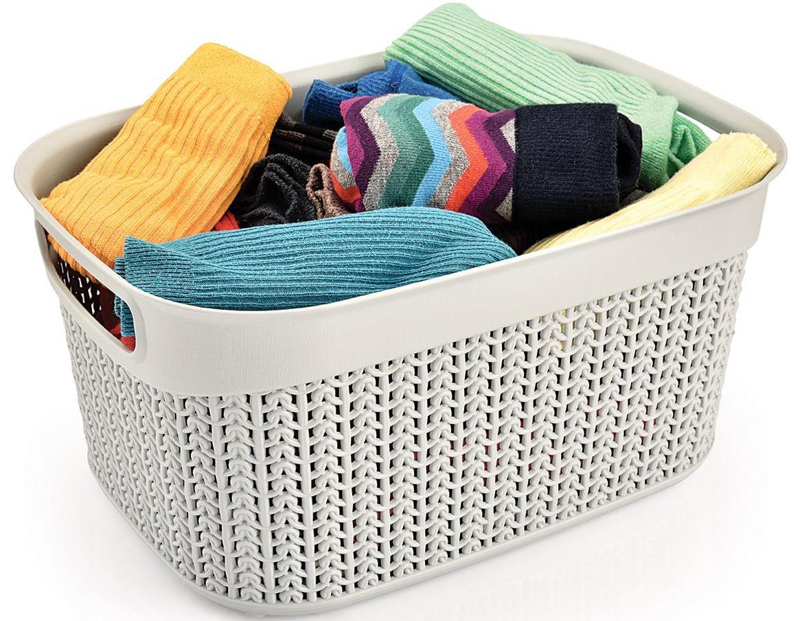 Ucsan Plastik M-089 Knit-Pattern Basket, 33 x 24.2 x 16.5 cm, 9 L