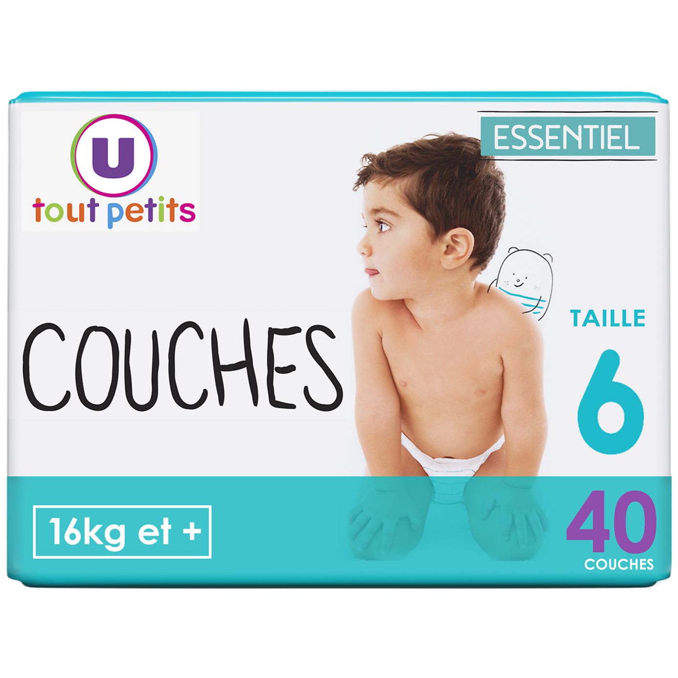 U Tout Petits Essentiel 6 Baby Diapers, 16+ kg, 40 pcs