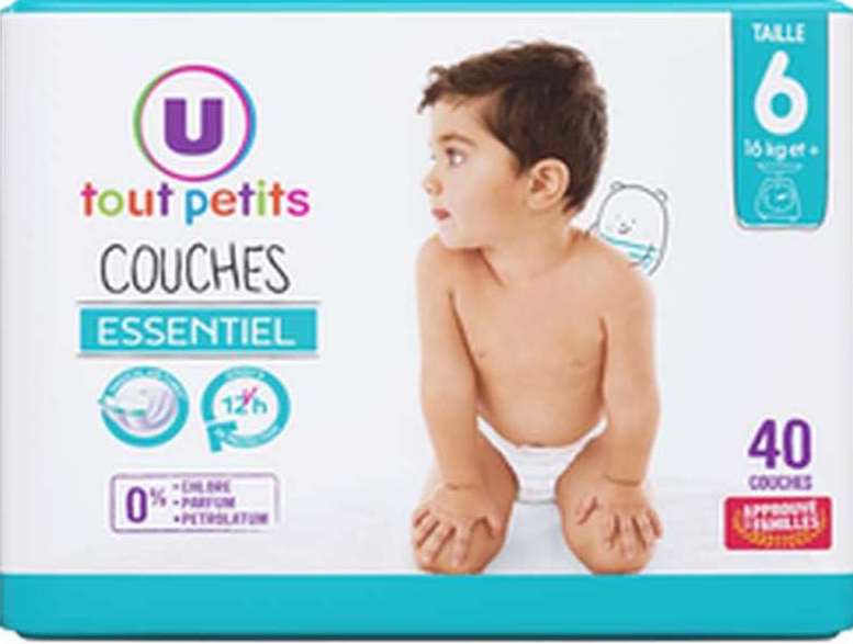 U Tout Petits Essentiel 6 Baby Diapers, 16+ kg, 40 pcs - Image 2